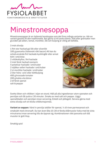Recipe with bone broth: Physiolabbets Minestrone soup